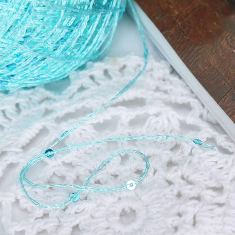 Clisil White Sliver Sequin & Sparkle Art Yarn - 100g - Image 2